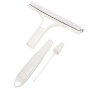 INOOMP Glass Squeegee with Spray Bottle and Sponge Brush Double-sided Window Cleaner for Home Shower Door Car Glass Cleaning Tool White