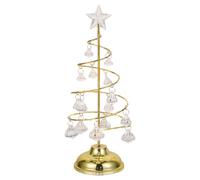 INOOMP Golden Convenient Ornament Iron Christmas Tree and a Acrylic Glowing LED Light, Practical Decoration Create a Festive Atmosphere Desktop to Home and Shops