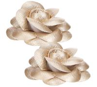 INOOMP Golden Satin Fabric Flower Shoe Clips Elegant and Versatile for Women 2pcs Shoe Accessories Suitable for Footwear Styles at Festive Events and Parties