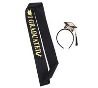 INOOMP Graduation Party Decor Bachelor's Hat Headband Shoulder Strap Prom Props Decorative Graduation Sash