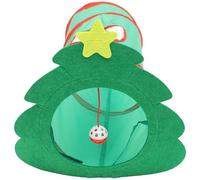 INOOMP Green Cat Tunnel Bed Foldable Easy to Store Polyester Xmas Tree Shape Cute Christmas Theme Tunnel for Kittens