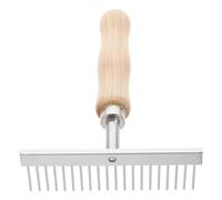 INOOMP Grooming Rake Easy to Clean Stainless Steel with Wooden Handle Ergonomic Design Dematting Brush and Livestock Hair Comb for Horse Mane Pulling for Dogs and Donkeys and Pet