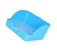 INOOMP Guinea Pig Litter Box and Bunny Toilet Plastic Pet Potty Rectangular Small Animal Training Tray Blue for Rabbits, Hamsters, Chinchillas, Indoor Use