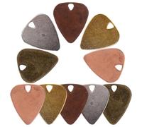 INOOMP Guitar Picks Sturdy and Not Easily Deformed 10pcs Zinc Alloy Stylish Geometric Shape with Beautiful Colour Pattern for Electric and Acoustic Guitar for Music Practice
