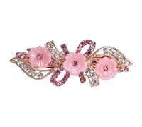INOOMP Hair Accessories Rose Flower Shape Alloy Ponytail Holders Elegant Rhinestone Flower Bobby Pins 2pcs Random Color for Women Casual and Wedding Use