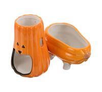 INOOMP Hamster Water Bottle Holder: Widen Bottom Stand Anti Fall Ceramic Pumpkin Water Dispenser for Mice Gerbil Hamsters Rats
