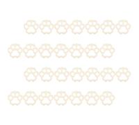 INOOMP Hand-Painted Craft Slice and Dog Paw Shape Cutouts Wooden Pet Paws Unfinished Wood Pieces with Jute Rope for DIY Painting and Graffiti Crafts, Hollow Design Wood Chips for