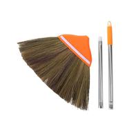 INOOMP Hand-woven Soft Grass Broom with 106cm Two-section Handle, Traditional Natural Yard Sweeper for Outdoor Patio, Garden, Hardwood Floor Cleaning, Vintage Style Household Broom