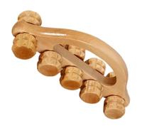 INOOMP Handheld Back Massager Wooden Wheel Massage Roller for Legs and Neck Portable Hand Held Massagers for Relief and Shiatsu Massage Tool