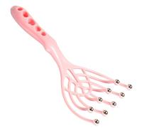 INOOMP Handheld Scalp Massager Steel Massager with Nine Claw Design Integrated Scalp Comb Rolling Ball Massage in Pink for Home on The Go Relaxation