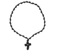 INOOMP Handmade Braided Cross Necklace for Men and Women, Polyester Material with Comfortable Wear, Ethnic Faith Jewelry for Expressing Personal Faith and Style in Religious Ceremonies