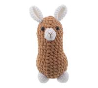 INOOMP Handmade Crochet Alpaca Pendant Lightweight Knitted Animal Ornament Stable Shape Keychain Charm for Backpack Desk Decoration Portable Accessory