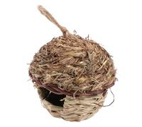 INOOMP Handmade Woven Bird Nest Decorative Shelter Rustic Straw Bird House for Garden and Home Decoration with Hanging Rope Outdoor Porch Ornament