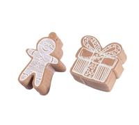 INOOMP Hanging Ornaments Thickened Material 100pcs Kraft Paper Christmas with Gingerbread Cookie Shape and Fine Workmanship, for Winter Party Decoration and Christmas Tree Hanging