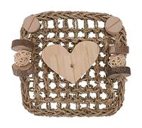 INOOMP Heart-shaped Pet Cage Grass Mat for Rabbits Guinea Pigs Hamsters Small Animals Chewing Woven Bed Mat for Teeth Care and Nesting