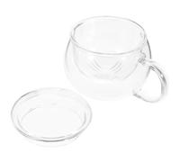 INOOMP Heat-Resistant Glass Tea Mug Set with Lid and Stainless Steel Infuser 3pcs Loose Leaf Tea Cup for Home and Office