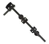 INOOMP Heavy Duty Cane Bolt Gate Latch 12 Inch Black Iron F-Type Slide Bolt with Added Security and Weather Resistant Features for Wooden Fences and Doors in Residential and Agricultural