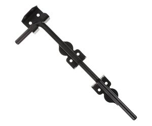 INOOMP Heavy Duty Cane Bolt Gate Latch 12 Inch Black Iron F-Type Slide Bolt with Added Security and Weather Resistant Features for Wooden Fences and Doors in Residential and Agricultural