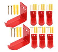 INOOMP Heavy Duty Fire Extinguisher Metal Bracket Iron Construction 8pcs for L-shaped Hook and Slanted Holes, with Wall Mounting Hardware, Space-saving Design 20lb Fire Extinguishers