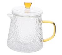 INOOMP High Temperature Resistant Borosilicate Glass Tea Pot with Built in Strainer and Handle Thickened Hammered Design for Home Brewing Water Kettle for Loose Leaf Tea Infusion