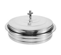 INOOMP Holy Communion Bread Plate Set with Lid 304 Stainless Steel Stacking Serving Trays for Church Communion and Christmas Dinner Plates