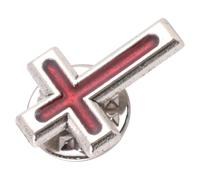 INOOMP Holy Communion Cross Brooch Pin Zinc Alloy Lapel Pin for Baptism and Religious Occasions, Comfortable to Wear with Classic Christian Design, Red Church Clothing Accessory