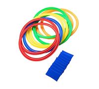 INOOMP Hopscotch Rings for Outdoor Garden Games Sensory Training Circles with Snap Connectors Hoops for Childrens Physical Activity and Motor Skills Development Random Color