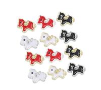 INOOMP Horse Nail Charms Metal Material 60pcs with Cute 3d Animal Rhinestone Decorations Easy Application , Adorable Cartoon Horse Patterns for Daily Wear and Special Occasions Manicure
