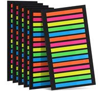 INOOMP Index Post Adhesive Page Markers Fluorescent Highlighter Strips for Book Annotation Household Sentence Markers