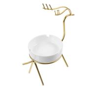 INOOMP Innovative Ceramic Ashtray with Creative Shape and Large Capacity, Convenient Iron and Ceramic Material Design for Patio and Office Use, Stylish Cigarette Butt Container