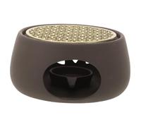 INOOMP Japanese Style Teapot Warmer with Candle Base for Loose Leaf Tea Steeper Pot Dual-purpose Tea Light Holder for Home and Office Elegant Black Jade Design