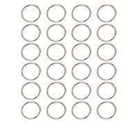 INOOMP Key Rings Metal Flat 24Pcs for Crafting Keychains and Car Keys with Rounded Edges for Safety