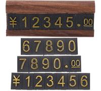 INOOMP Label Pricing Counter Display Stand Price Tags for Jewelry Shop Reusable Digital Combinations Wood Elegant Craftsmanship 2.48x0.98x0.59in Retail Shops