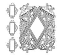INOOMP Label Use Alloy Cabinet Drawer Frames Vintage Metal 5pcs Zinc in Holders with Smooth Simple to Design Retro Style Silver Finish and for Offices and Drawers
