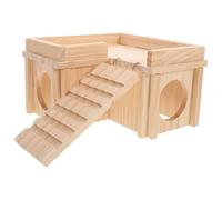 INOOMP Large Bearded Dragon Hideout with Climbing Ramp Basking Platform Wooden Reptile Habitat Lizard Shelter for Bearded Dragon Terrariums Accessories