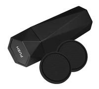 INOOMP Leakproof Automotive Trash Can with Bounce Lid and Cup Holder Coasters Plastic Car Garbage Bin for Interior Organization Home and Office Use Includes Trash Bin and Mats