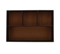 INOOMP Leather Storage Basket with Multi Compartments for Forks and Spoons Interior Desktop Organization with Smooth Corners