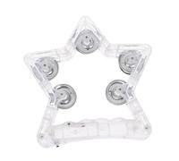 INOOMP Light Up Tambourine for Musical Flashing Handheld Percussion Instrument Party Favor for Birthdays Festivals and Sports Events Unique Five Pointed Star Design No Battery Required