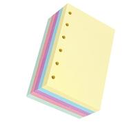 INOOMP Lined Colored Loose Leaf Refills A7 Size 250 Sheets with 6 Hole Punch, Binder Dividers Plastic Tabs for Refillable Planner and School Use