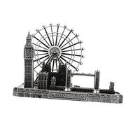 INOOMP London Tower Bridge Figurine Metal Ornament Unique Craft London Buildings Decoration Souvenir for Home Office Hotel Desktop Decor Gift