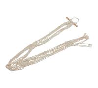 INOOMP Macrame Hat Hanger 3-tier Wall Hat Organizer Bohemia Style Handmade Cotton Rope Delicate Woven Wood Texture Rustic Home Decor