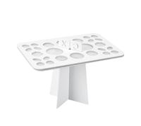 INOOMP Makeup Brush Holder Drying Brush White Acrylic 26 Holes with Rack Allows Air Drying Organizer Cosmetic Or for Home