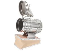 INOOMP Manual Stainless Steel Bee Smoker with Heat Shield, Mini Pointed Nozzle Beekeeping Tool for Hive Inspection and Honey Harvesting, Single Pack Beekeeping Equipment