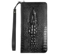 INOOMP Men's Pu Long Wallet with Print and Strong Zipper | Large Capacity, Scratch Resistant and Easy to Clean, Black Finish for Male Friends and Fathers