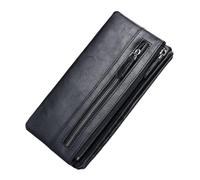 INOOMP Men's Pu Zipper Wallet with Large Internal Capacity and Multiple Compartments for Organized Storage, Sturdy Money Storage Pouch as Gifts for Friends or Coworkers