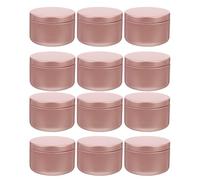 INOOMP Metal Candle Tins 12Pcs 2Oz Aluminium Storage Containers with Lids for Craft Projects and Travel