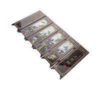 INOOMP Mini Chinese Antique Lacquerware Panda Folding Screen Desktop Panel Divider Handmade Artisanal Craft Ornament for Home and Office Decoration Unique Traditional Modern Blend