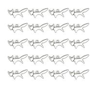 INOOMP Mini Fox Alloy Pendant Charms 20pcs Silver for DIY Jewellery Making