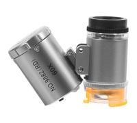 INOOMP Mini Portable Magnifier Microscope for Collectors and Professionals Abs and Acrylic Material 60x with 3 LED Lights to Inspect Textiles and Printed Materials