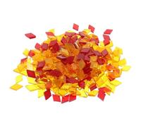 INOOMP Mixed Color Glass Tiles for Art Crafts DIY Supplies Handmade Mosaic Pieces for Creative Crafting Red Orange Yellow Blend 200G for Home Decoration and Artistic Projects